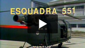Esquadra 551 - BA 6 Montijo. Exercício com helicópteros Sudaviation - SE 3160 Alouette III, programa das equipas de Rádio e TV do EMGFA.