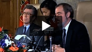 Visita a Portugal do ministro da Defesa de França Pierre Joxe.