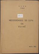 Planeamento da defesa da Guiné. Necessidades do CCFA da Guiné