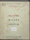 Relatório da missão à Argélia de 10 de Março a 20 de Abril de 1959.