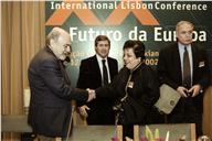 Fotografia - Roberto Aliboni, Nuno Severiano Teixeira, Shireen Mazari e Rad Malki na XX Conferência Internacional de Lisboa, por IEEI