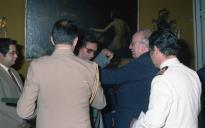 Visita e condecoração do ministro da Defesa de Itália, Giovani Spadolini, pelo ministro da Defesa Nacional, Carlos Mota Pinto.