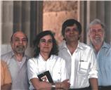 Fotografia - Roberto Aliboni, Maria do Rosário Vaz, Álvaro Vasconcelos e George Joffé na Conferência Anual do EuroMeSCo de 2006