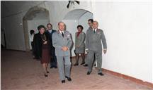 Almoço de despedida do brigadeiro Jasmim de Freitas, no forte de São Julião da Barra, com a presença do chefe do Estado Maior General das Forças Armadas (CEMGFA), general Soares Carneiro.