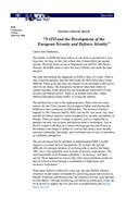 NATO and the Development of the European Security and Defence Identity (A NATO e o Desenvolvimento da Identidade Europeia de Segurança e Defesa), por Javier Solana.