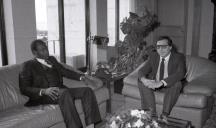 Audiência do ministro da Defesa Nacional, Carlos Mota Pinto, ao ministro da Defesa de São Tomé.