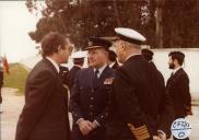 Condecoração do Estandarte Nacional do Corpo de Fuzileiros pelo presidente da República, general Ramalho Eanes, na Escola de Fuzileiros.