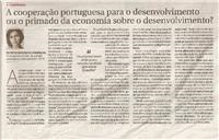 A cooperação portuguesa para o desenvolvimento ou o primado da economia sobre o desenvolvimento?, por Fernanda Faria