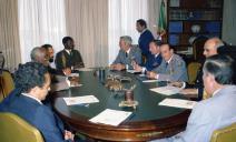 Visita do presidente de Cabo Verde, Aristides Pereira, ao Estado Maior General das Forças Armadas (EMGFA).