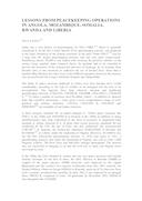 Lessons From Peacekeeping Operations In Angola, Mozambique, Somalia, Rwanda And Liberia (Lições das Missões de Peacekeeping em Angola, Moçambique, Solámia, Ruanda e Libéria), por Winrich Kühne