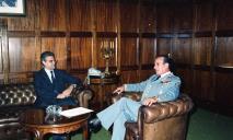 Visita do ministro da Defesa Nacional, Freitas do Amaral, ao chefe do Estado Maior General das Forças Armadas (CEMGFA), general Melo Egídio.