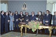 Tomada de posse do chefe do Estado maior da Armada (CEMA), almimrante Fuzeta da Ponte, no Palácio de Belém.