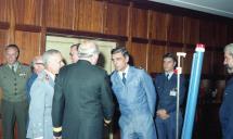 Visita do almirante Falls - receção com discurso do vice-chefe do Estado Maior General das Forças Armadas (VCEMGFA), general Altino de Magalhães.