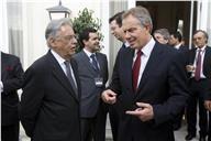 Fotografia - Fernando Henrique Cardoso e Tony Blair na Conferência do Estoril