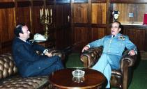 Visita de cumprimentos do novo embaixador da Bélgica, Marcel Houllez, ao chefe do Estado Maior General das Forças Armadas (CEMGFA). general Melo Egídio.