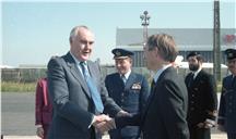 Visita do tenente-general Gerald O' Sullivan, chefe das Forças Armadas da Irlanda ao chefe do Estado Maior General das Forças Armadas (EMGFA), general Lemos Ferreira, e ao ministro da Defesa Nacional, Rui Machete.