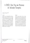 Nação e Defesa Separata: A OSCE: Uma Peça no Processo de Inclusão Europeia, por Álvaro Vasconcelos.