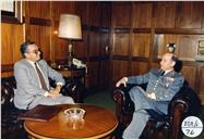 Visita de cumprimentos do embaixador de São Tomé e Príncipe ao chefe do Estado Maior General das Forças Armadas (CEMGFA), general Soares Carneiro.