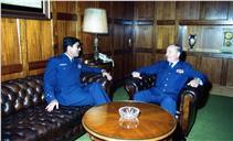 Visita de cumprimentos do general Conceição e Silva ao chefe do Estado Maior General das Forças Armadas (CEMGFA), general Lemos Ferreira.