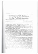 Portuguese/US relations in the Field of Security (As relações Luso-Americanas na Área da Segurança), por Álvaro de Vasconcelos