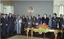 Tomada de posse do chefe do Estado Maior do Exército (CEME), general Loureiro dos Santos, no Palácio de Belém.