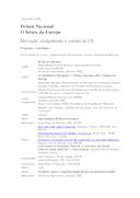 Programa do Debate Nacional - O futuro da Europa “Inovação, alargamento e coesão na UE”, de IEEI.