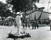 Cerimónias militares e inauguração de escolas em Aileu, Timor.