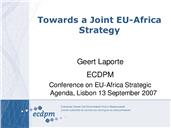 Apresentação de Geert Laporte no Seminário Internacional “A Agenda Estratégica União Europeia-África”.