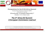 Apresentação de Phillipe Darmuzey– The 3rd Africa-EU Summit: A European Commission read-out (A 3ª Cimeira África-UE: uma leitura da Comissão Europeia).